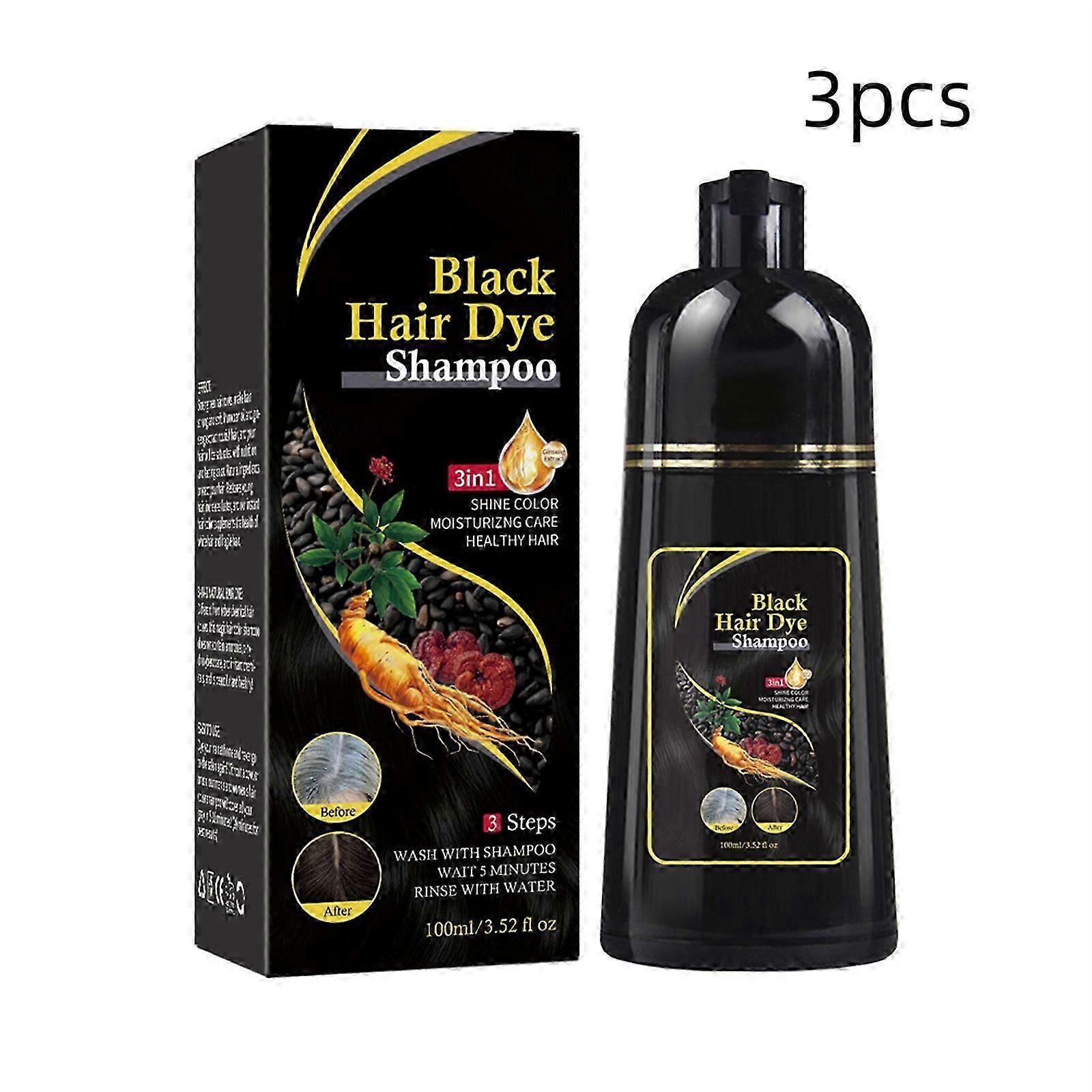 1-3pcs Naturel Herbal Instant Black Hair Dye Shampooing Pour Cheveux Blancs Coloration UK
