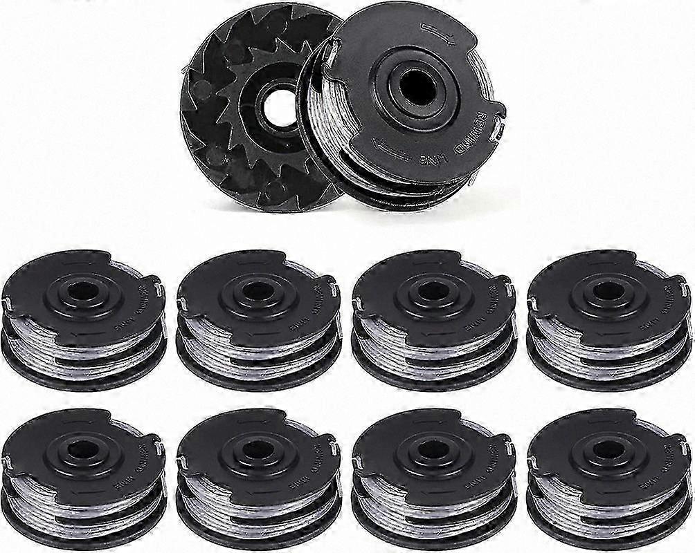Dual Line String Trimmer Replacement Spools, 6m x 16mm Nylon Spool Line for Cordless Lawn Trimmers (10 Pack)