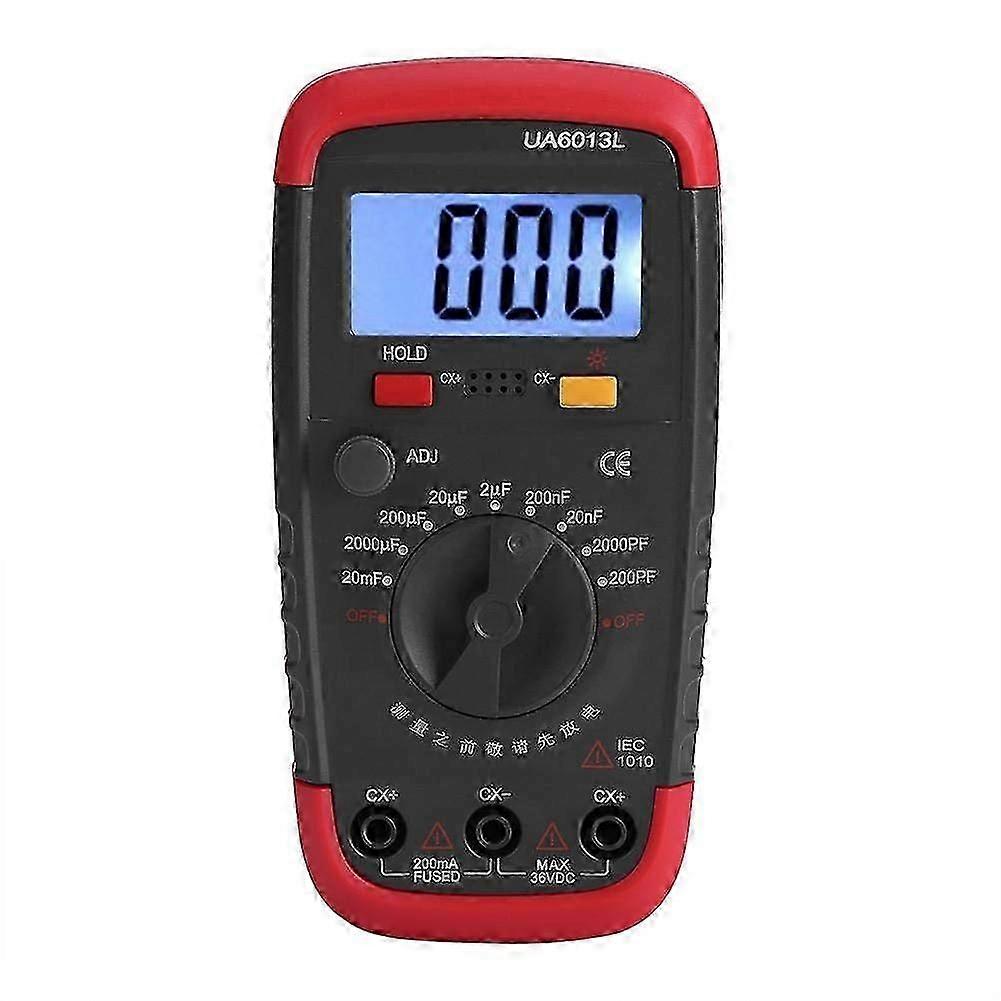 Digital Capacitance Meter Multimeter Professional Capacitor Tester 0.1pF - 20,000uF with LCD Backlight and Safety Jacket Max 1999 Display