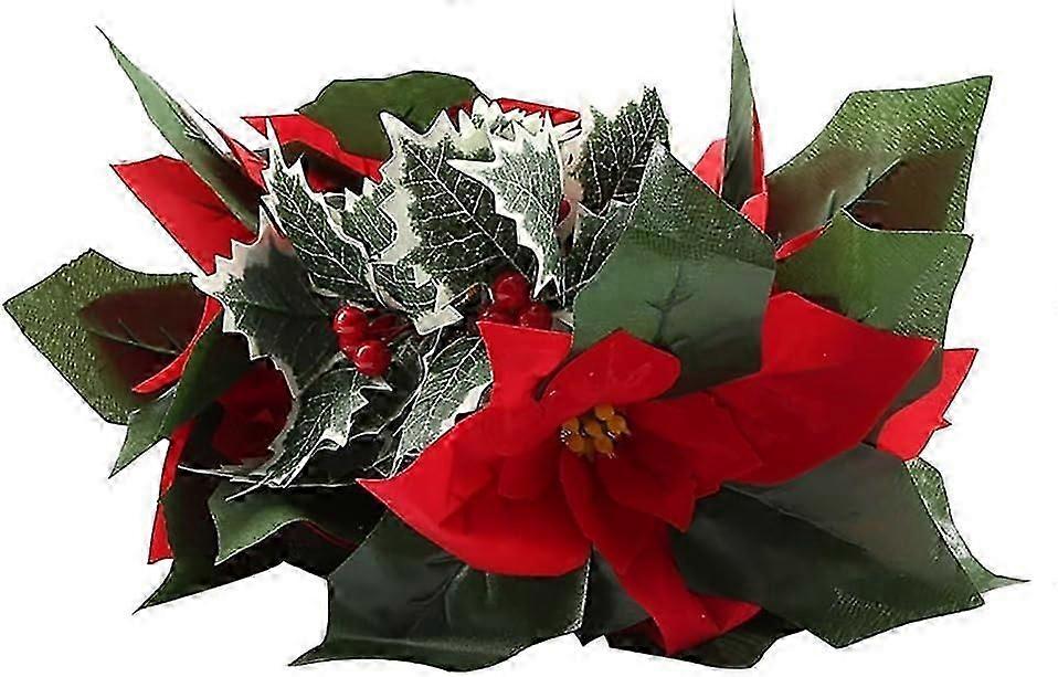 Artificial Christmas Star Led String Lights Red Berries Maple Leaf Vine Fairy Garland Light
