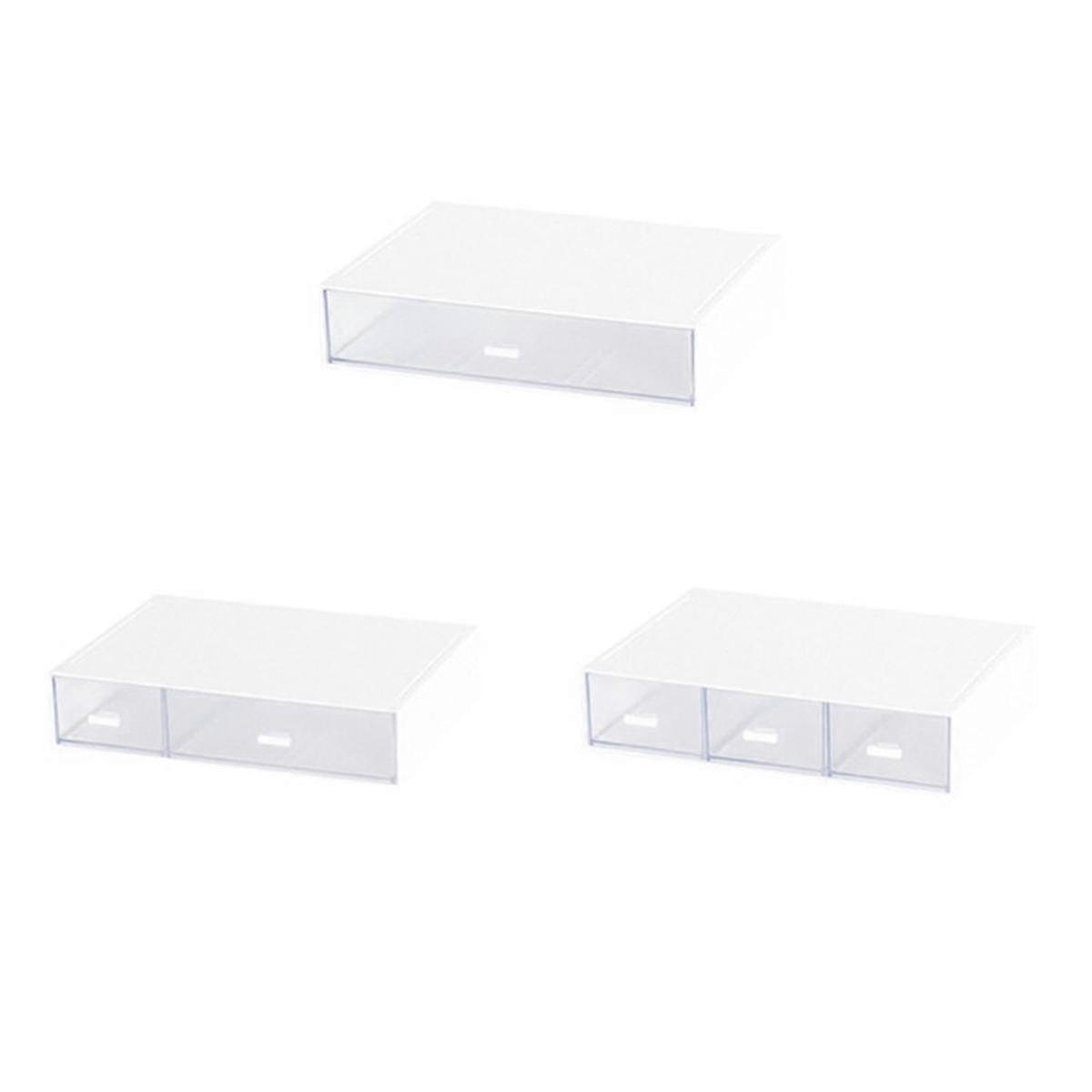 Boîte de rangement compartimentée de style tiroir, rangement cosmétique, boîte de rangement de bureau, stac multicouche
