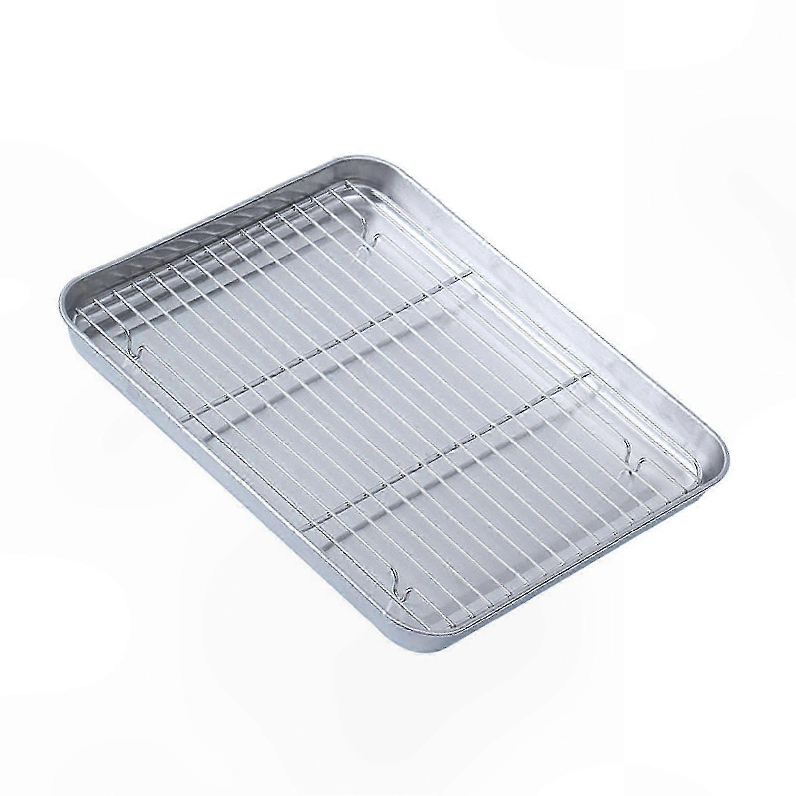 Compact Multi-Use Kitchen Pan with Mesh Rack for Baking and Draining