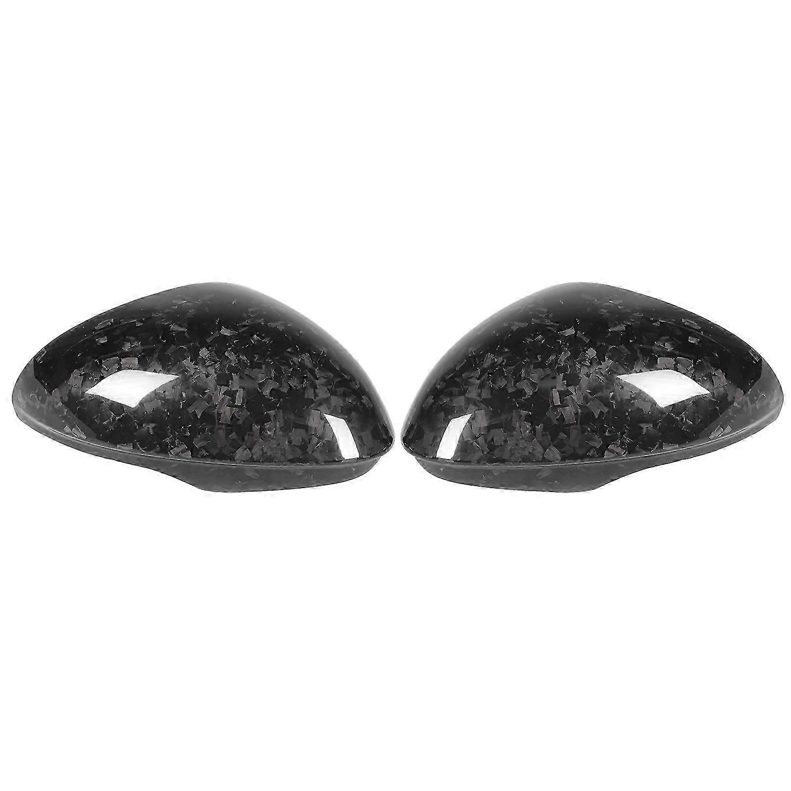 Black Forged Carbon Fiber Rearview Mirror Cover Trim Cap Suitable for Alfa Romeo Giulia 2015-2020