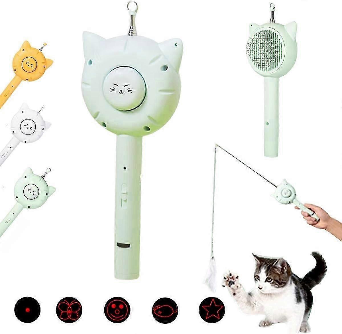 Pet Comb Multifunctional Laser Cat Teaser Toy With Telescopic Rod  cs