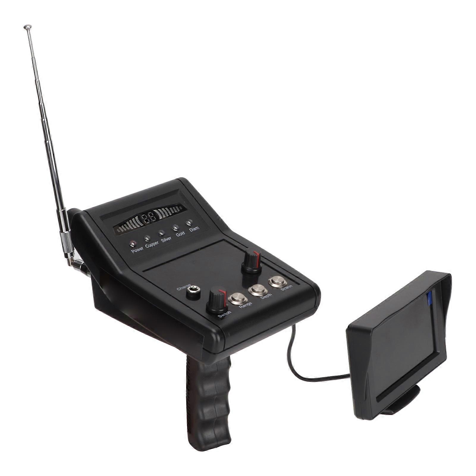 1000M Underground Metal Detector with Display Screen Silver Gold