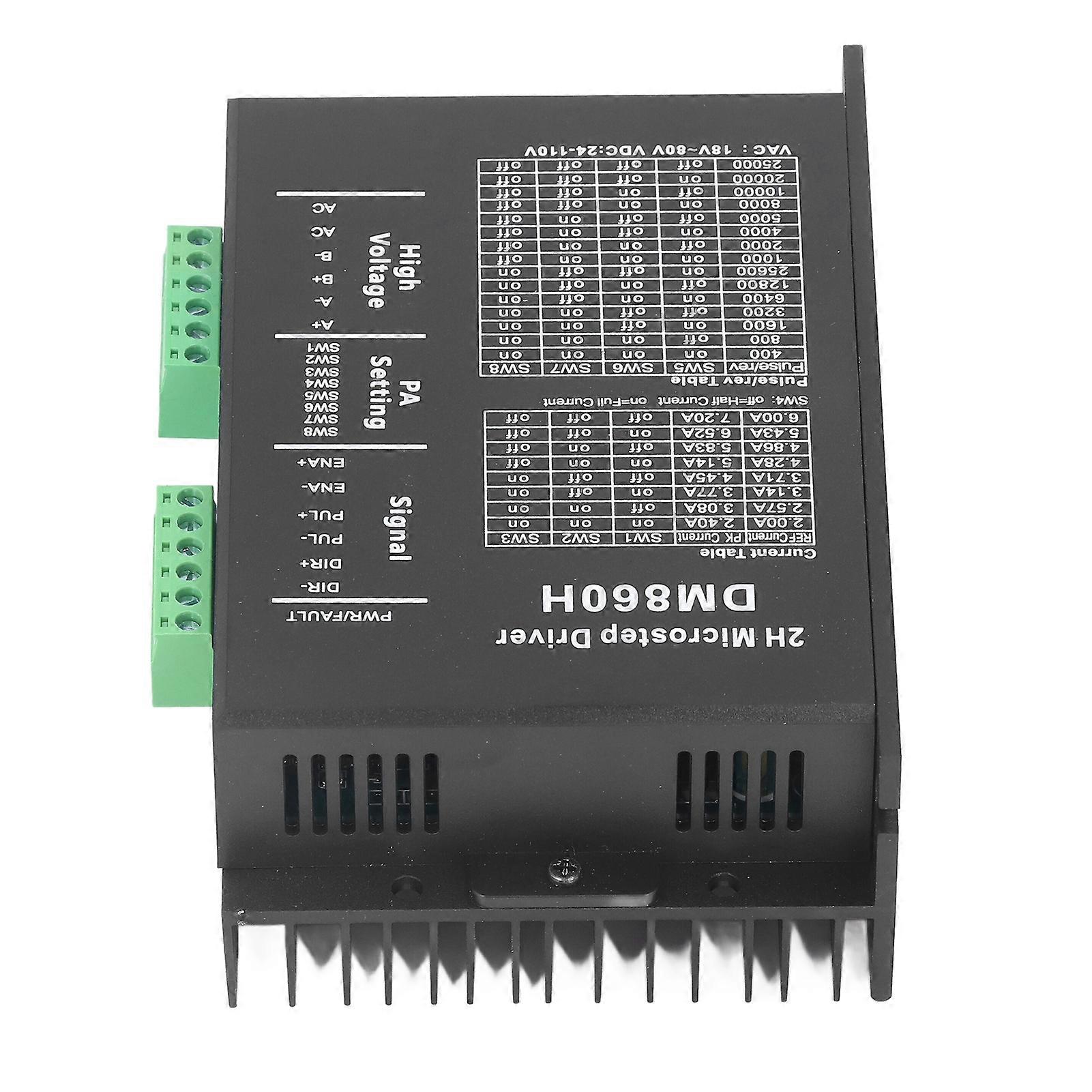 DM860H 2-Phasen-Schrittmotortreiber PWM-Controller 0,3-2,0 A Schwarz