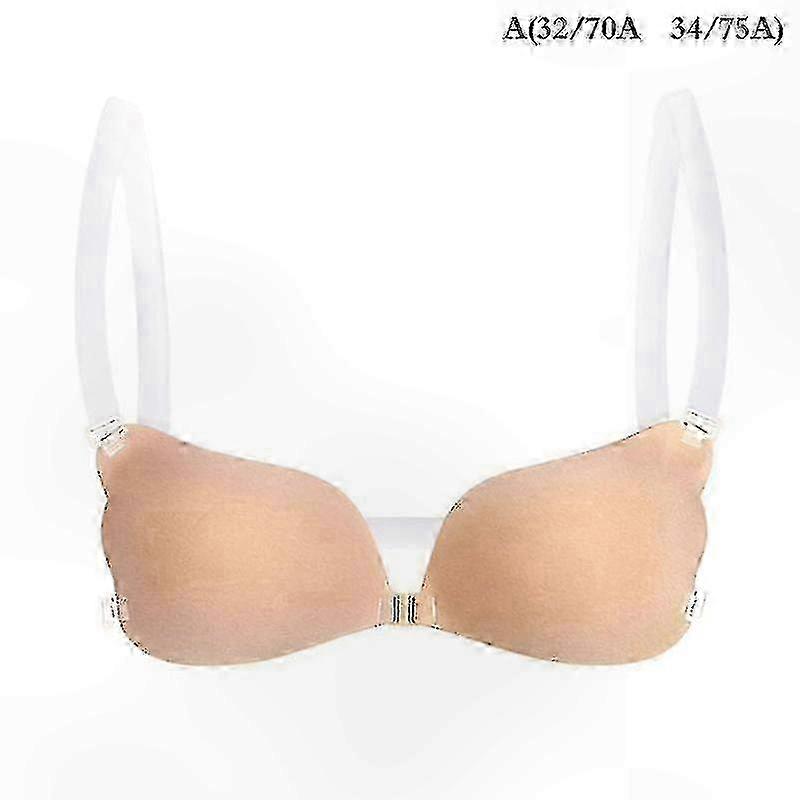 Women's Backless Invisible Bra with Silicone Support and Clear Straps for Push-Up Effect