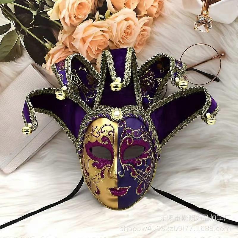 High-End Unisex Plastic Venetian Halloween Mask with Yin Yang Design for Age 12+