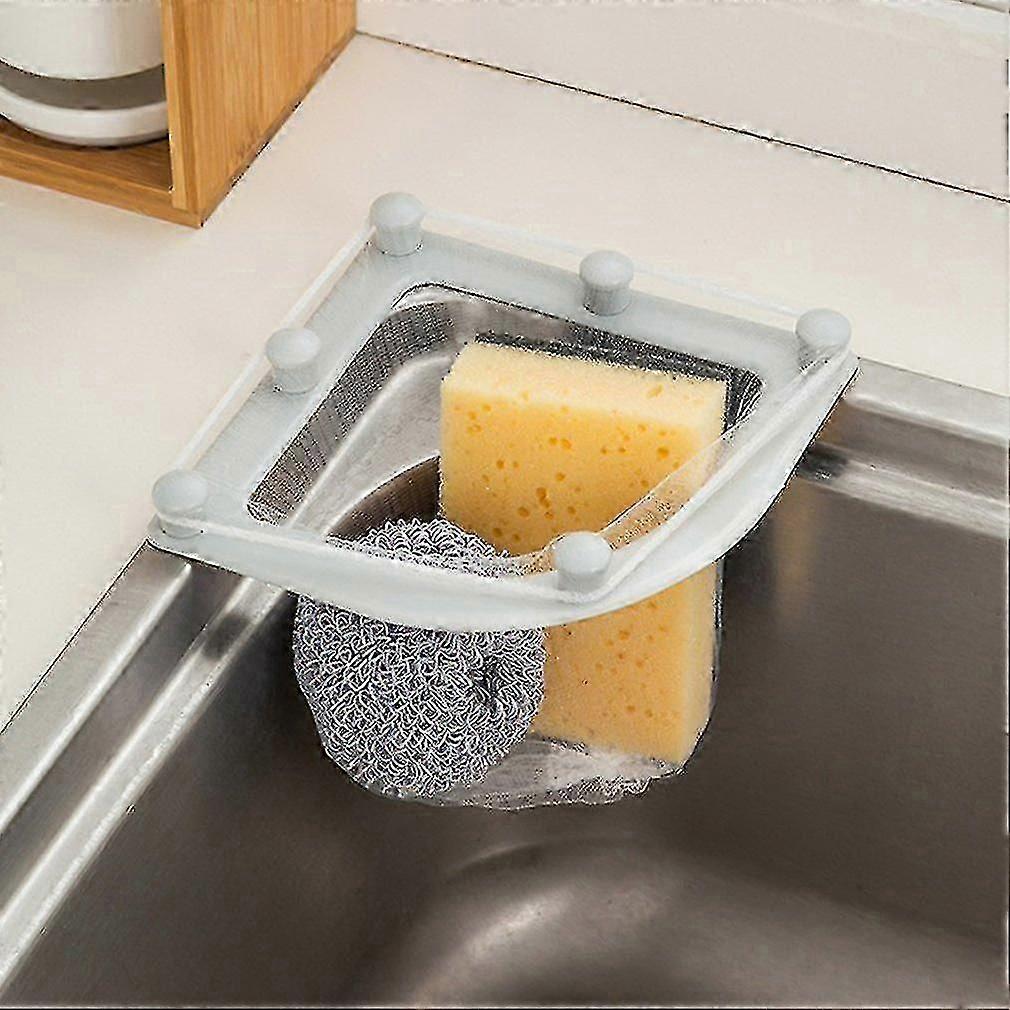 Sink Strainer Basket Corner Sink Filter Drain Net Bag Kitchen Garbage Storage Rack For Food Waste Mesh Leftover With Suction Cup