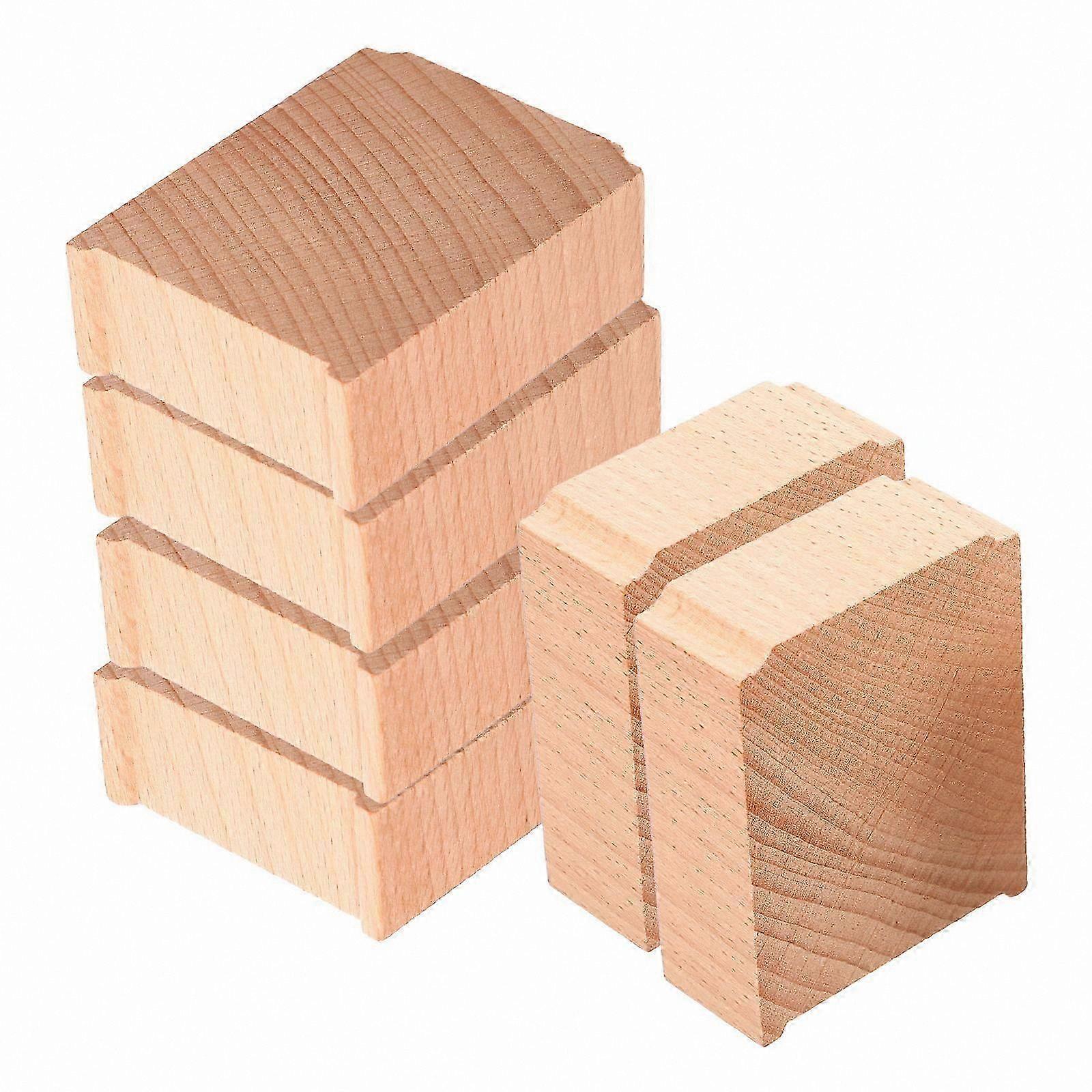 Wooden Train Track Supports for Railway Accessories, Improved Stability Track Elevation, 6Pcs Set