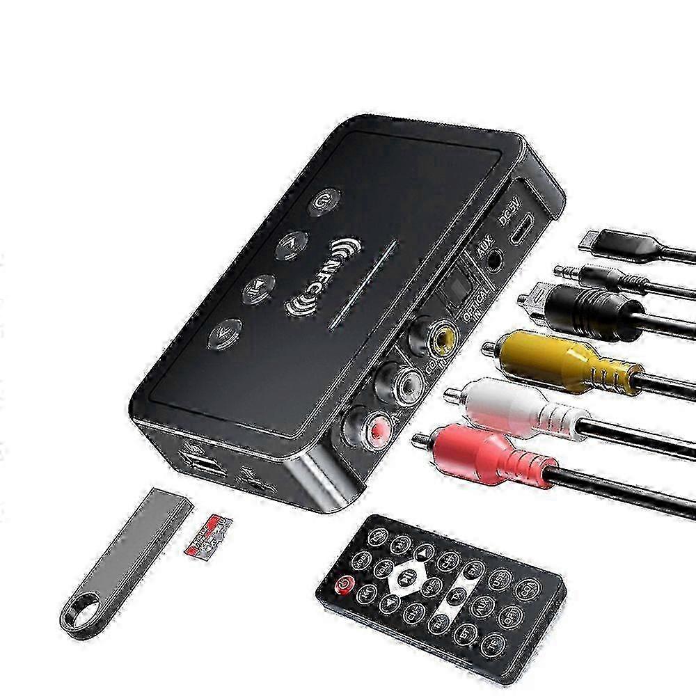 NFC Bluetooth 5.0 Audio Adapter 3.5MM Aux SPDIF FM Receiver Transmitter Support Disk Play Remote Co 2025