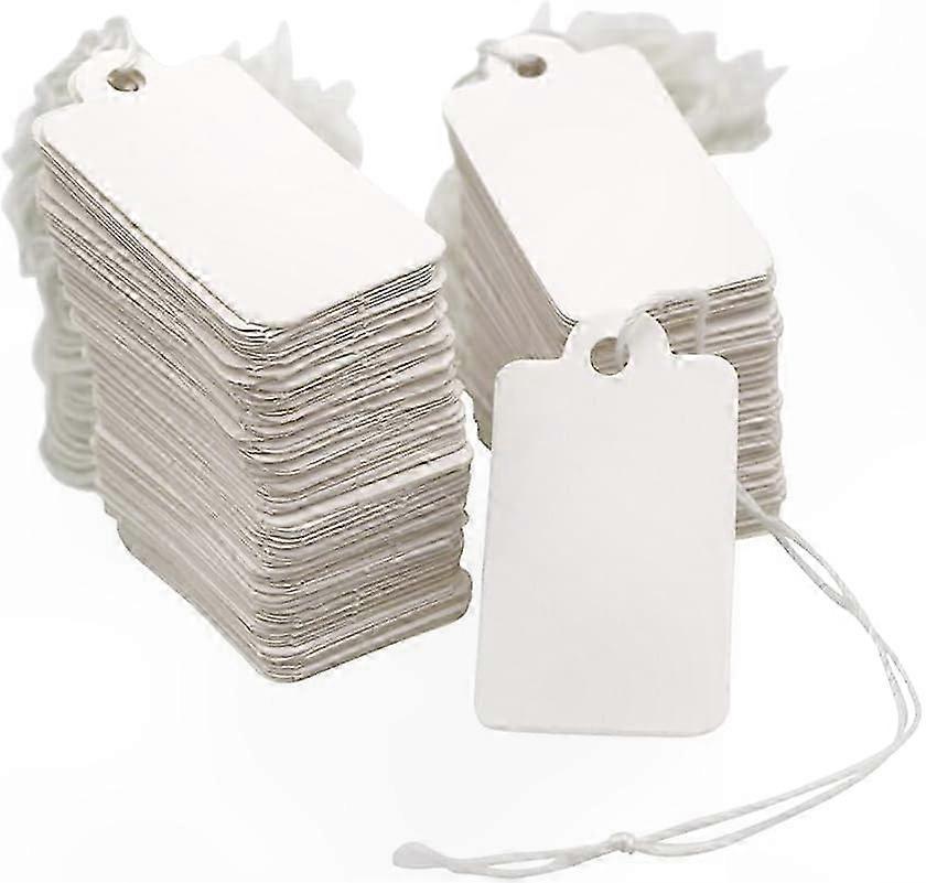 300 Pieces Blank Price Tags with String for Jewelry and Clothing Labeling