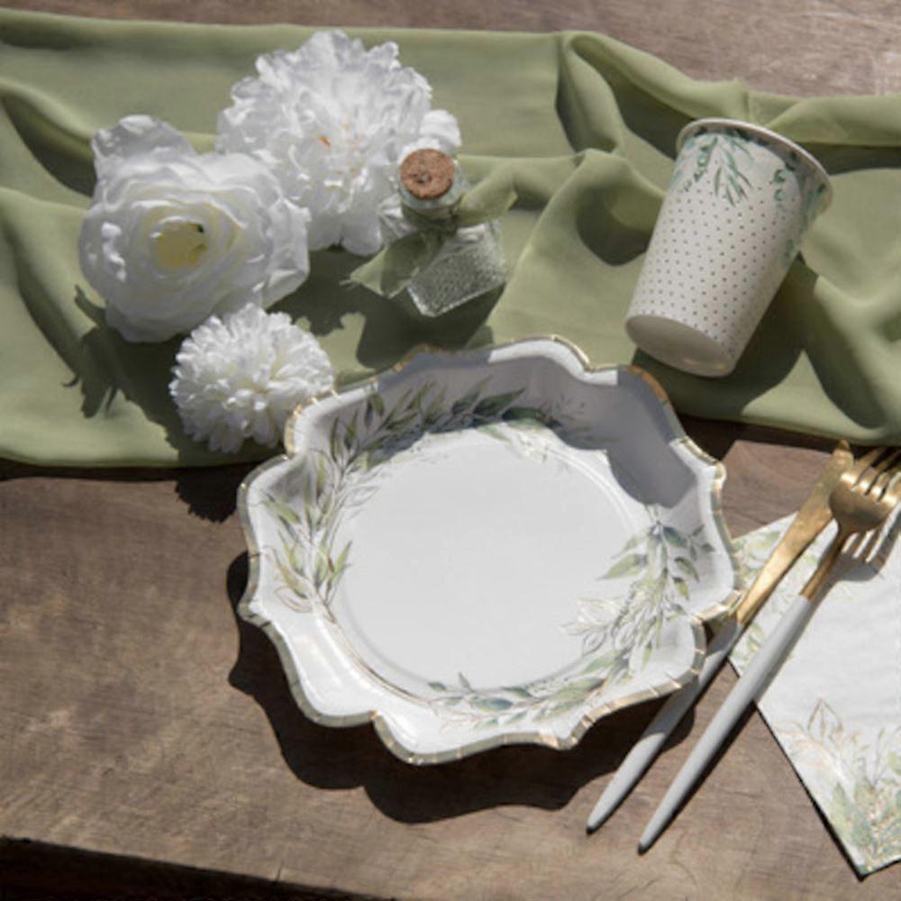 Green Foliage Plates x10