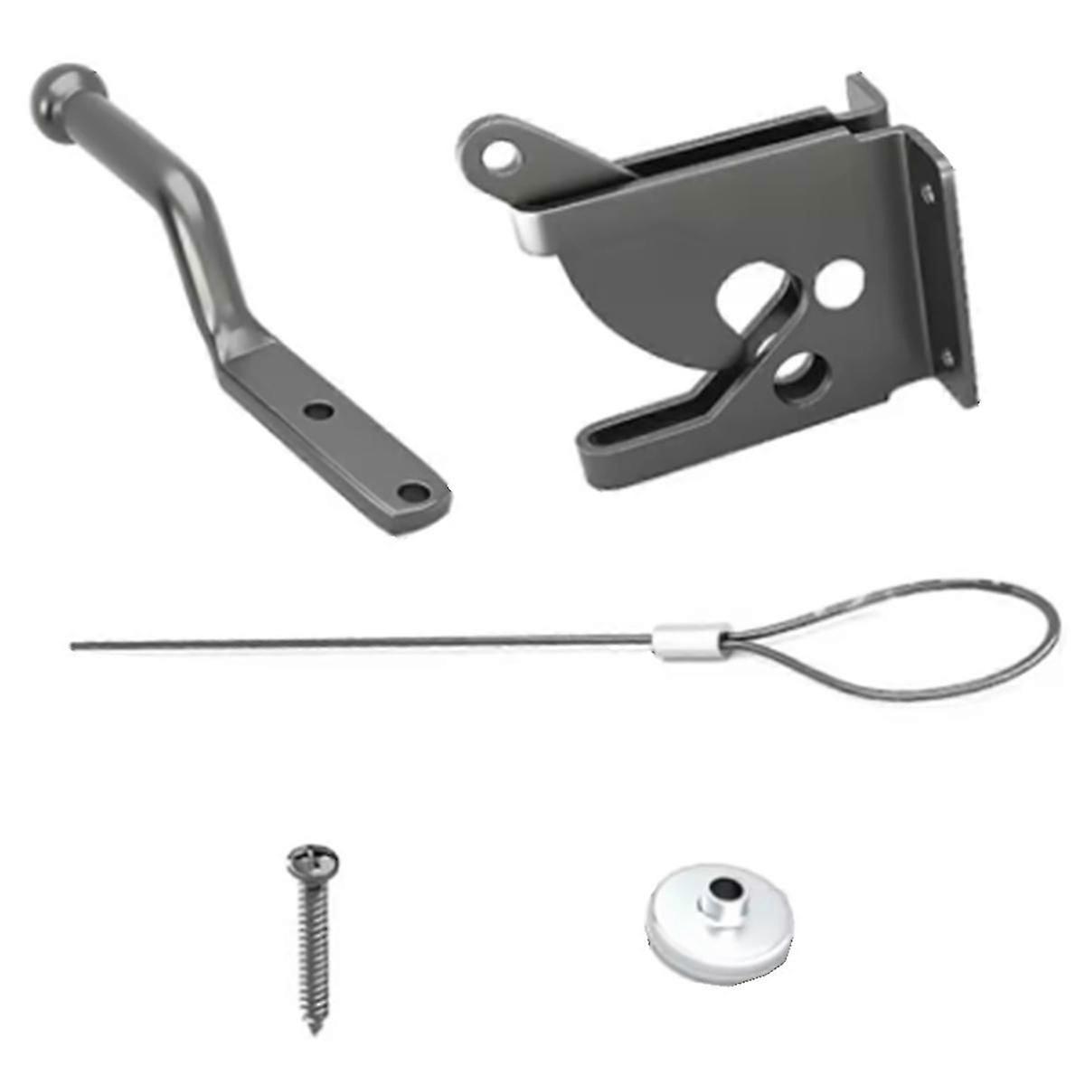 Door Latch with Spring Puller, Fence Door Lock, Fence Lock Small Lock with Rope, Suitable for Fence Gates