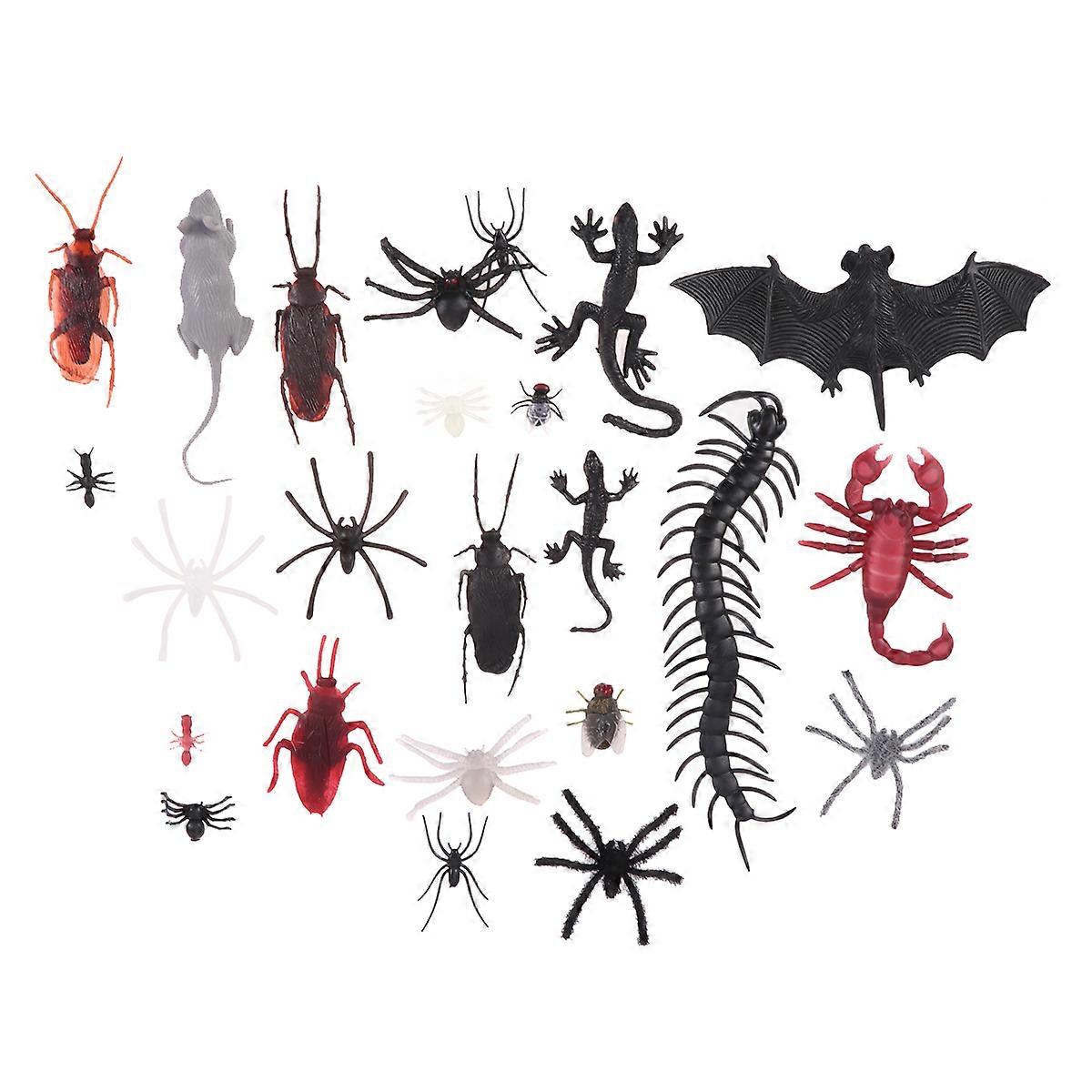 Fake Prop Spider Bat Insect Toy for Mischief Use 194Pcs Per Set Mixed Style