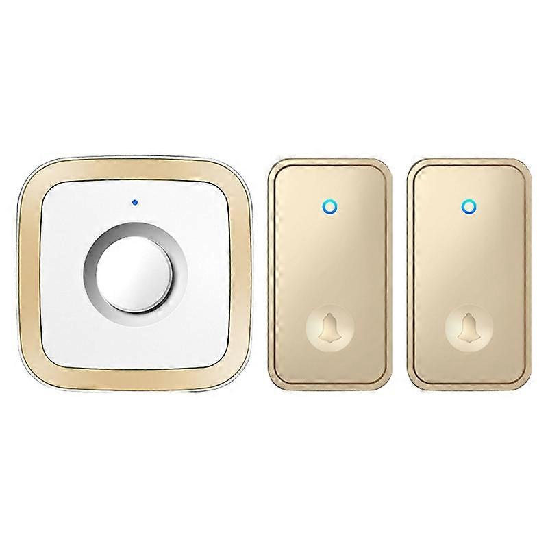 CACAZI FA12 60 Songs Home Wireless Doorbell Waterproof Remote Smart Calling Bell,1 Transmitter+2 Rec