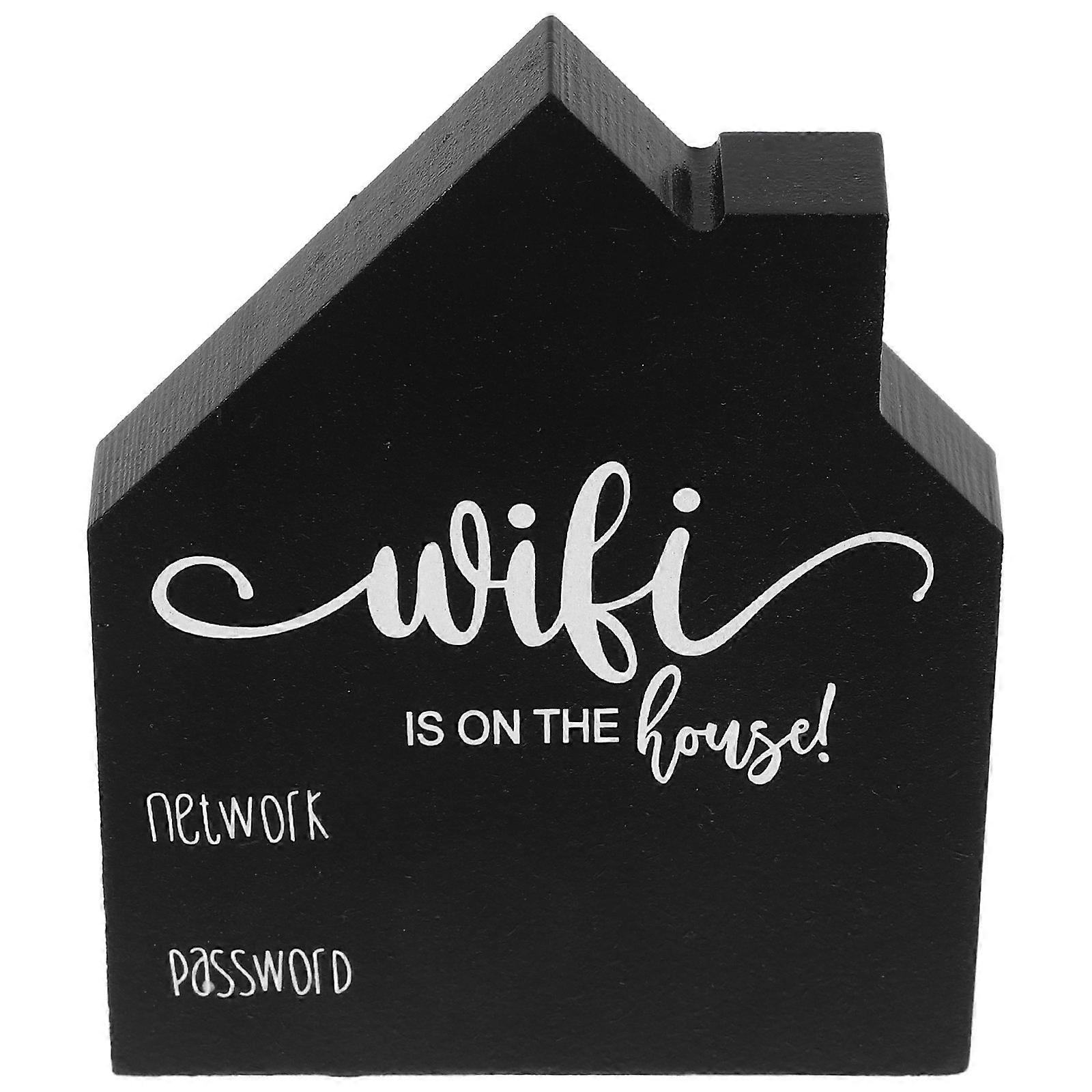 WiFi Sign for Home Wooden Erasable Chalkboard Style 5Pcs Set