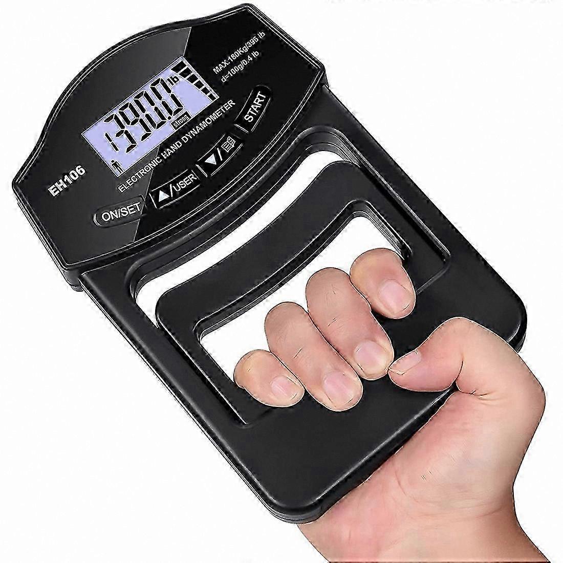 Digital Hand Dynamometer with USB LCD Screen, 396Lbs/180Kg Grip Strength Meter for Fitness and Rehabilitation
