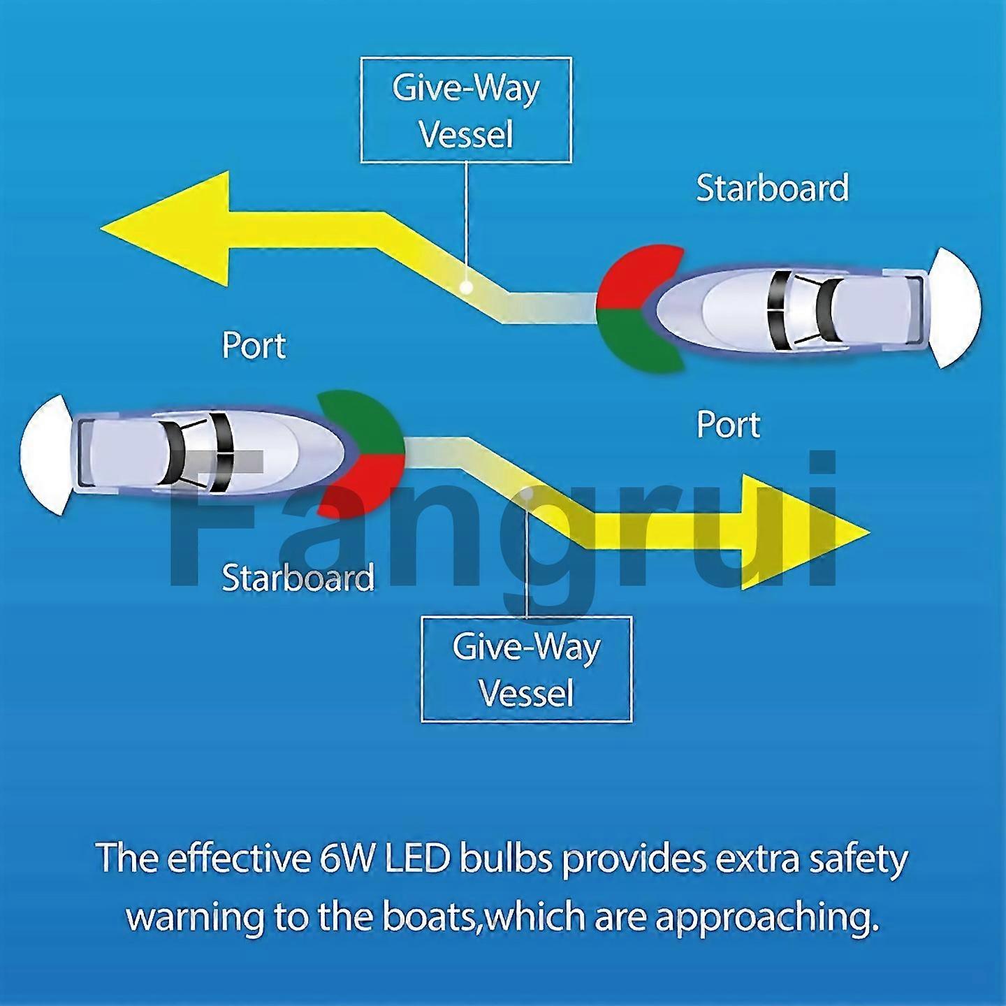 For Bow Navigation Light For Pontoons Boats Black