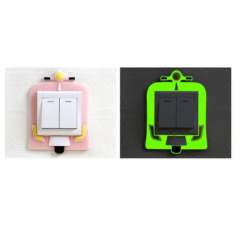 Decorative Light Switch Cover With Luminous Feature For Bedroom And Bathroom 4 Pcs Cartoon Design