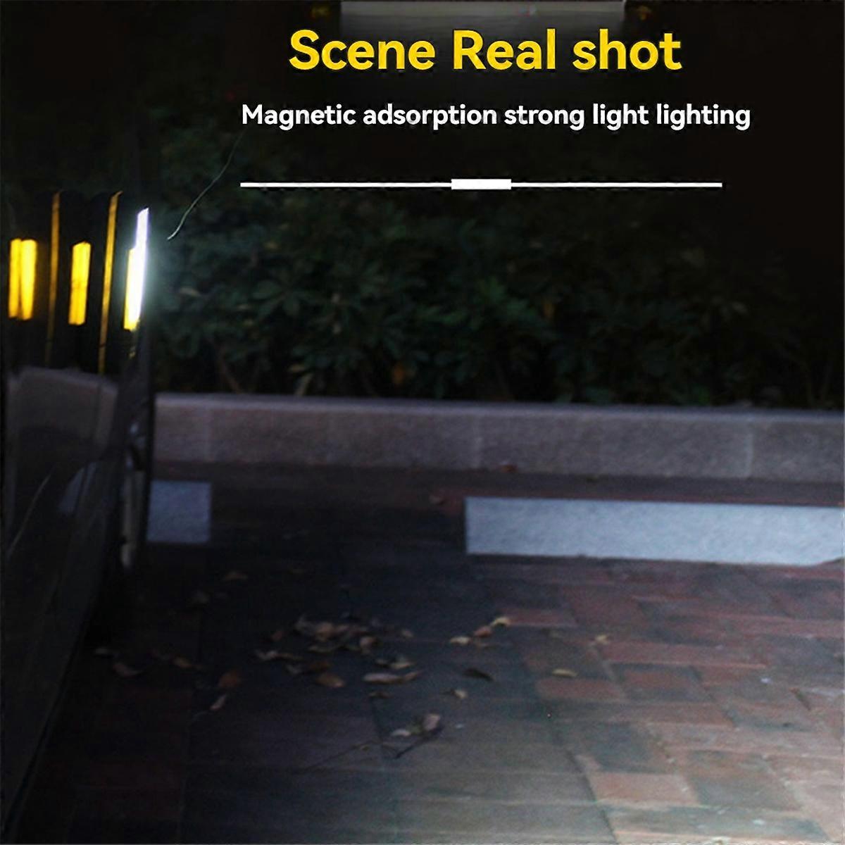 LED Flashlight Portable Torch COB Work Light With Magnet