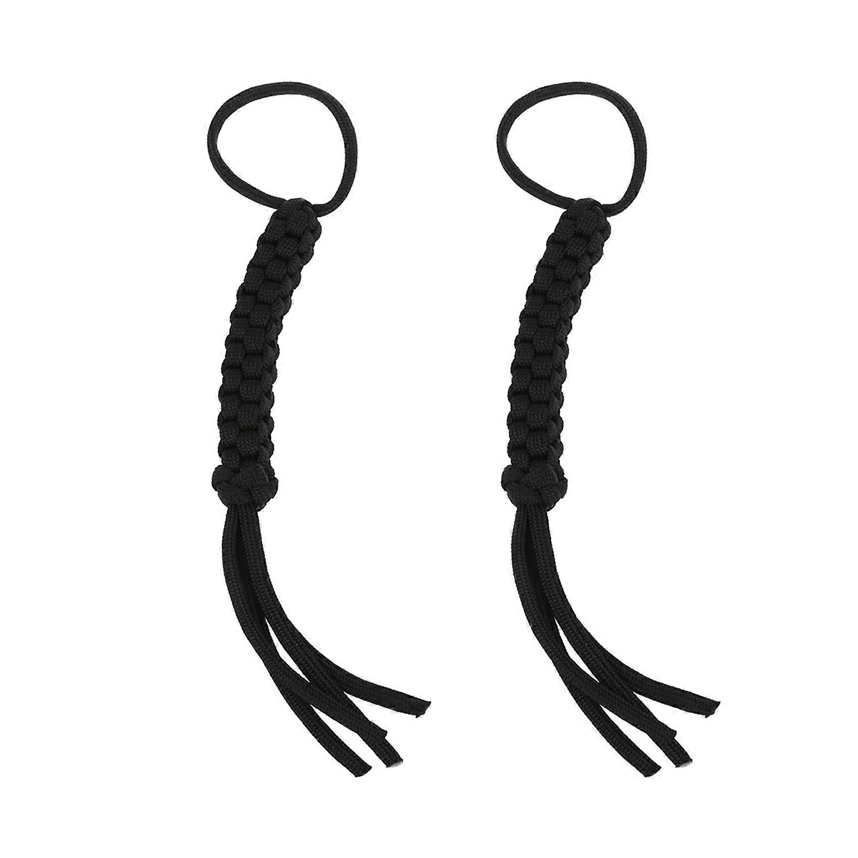 2X Weaving Knife on para Cord (Parachute Cord) Weaving Square Black --Decoration Knife, Flashlight,