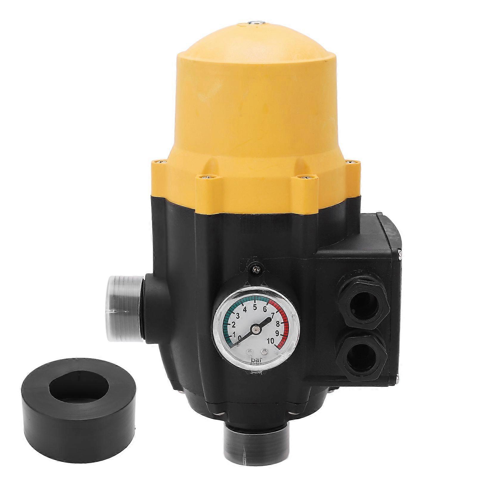 Water Pump Pressure Control Switch Waterproof Adjustable Electronic Controller Yellow 220V240V 1.1kw
