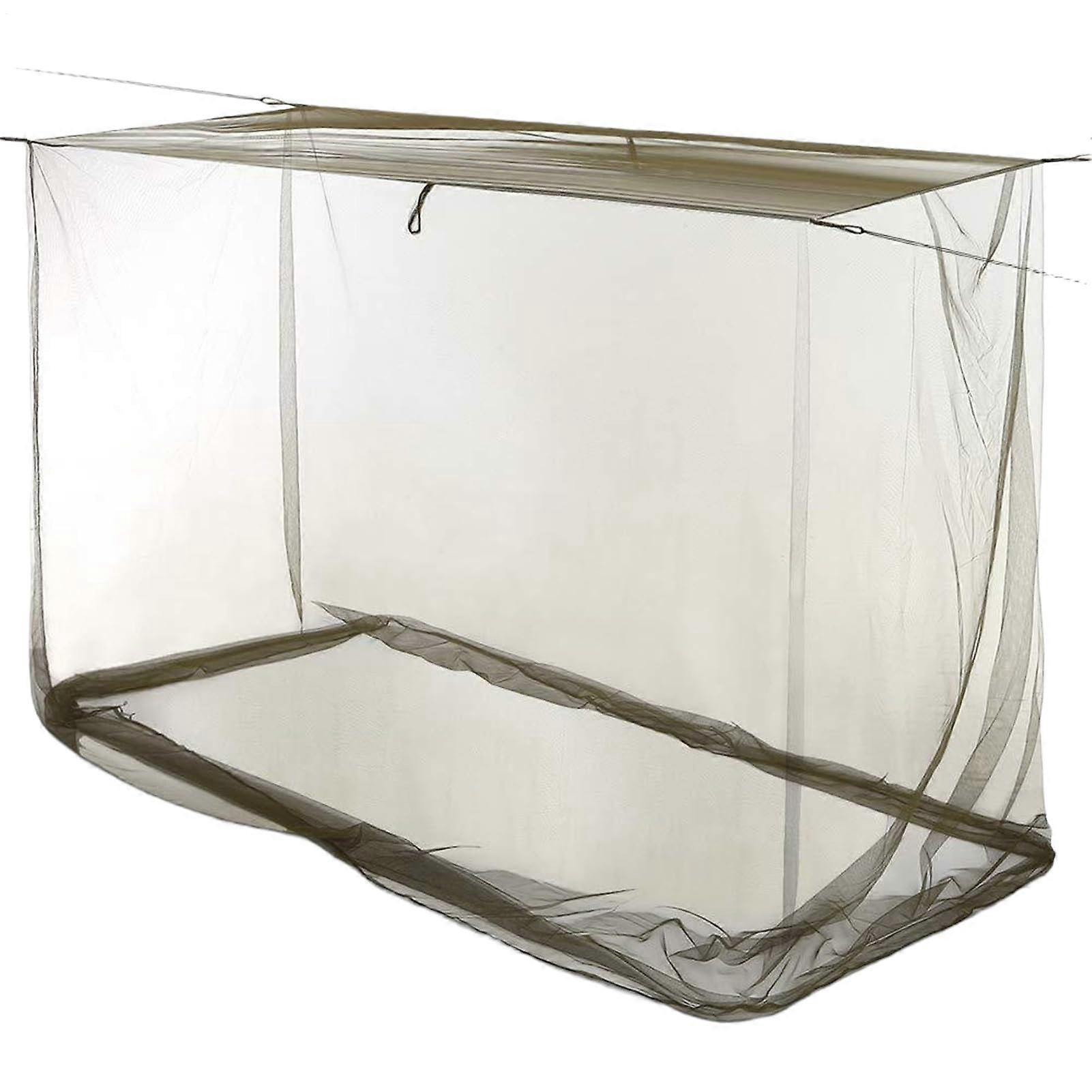 Outdoor Fly Netting Portable Rectangular Moth Mesh Tent Army Green Gnat Screen Cover 200x180x180cm