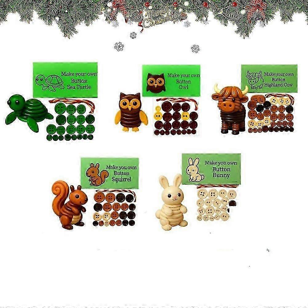 Button Christmas Tree Ornament Kit, DIY Christmas Button Ornament Making Kit, Fun Christmas Buttons Crafts Making Set, Hand-Assembled Fun Xmas Tree Ha
