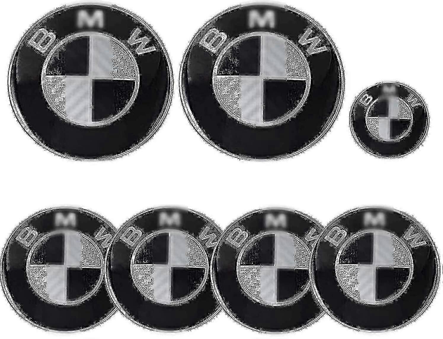 Emblemat samochodowy 7 części do Bm-w 82mm Emblem Maska i bagażnik i emblemat 68 mm kołpaki i emblemat kierownicy 45 mm