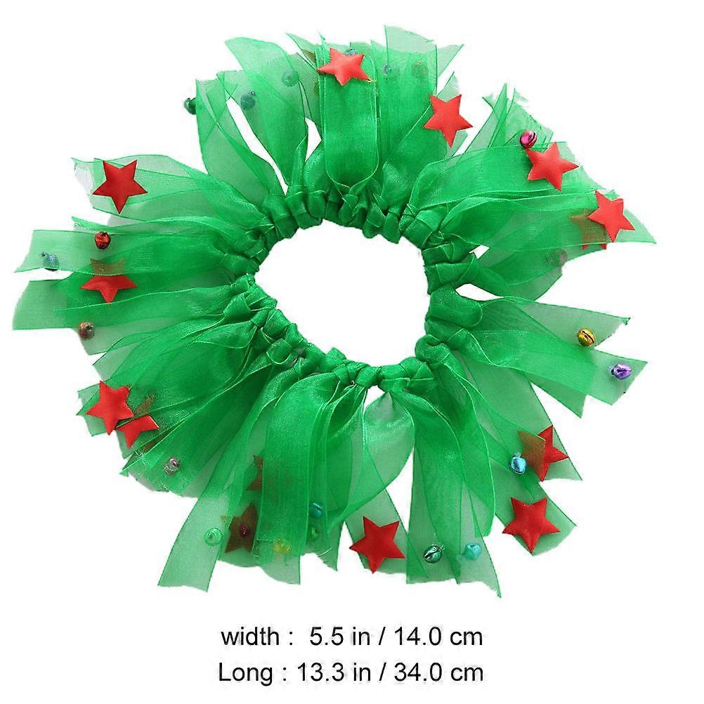 Christmas Pet Ribbon Collar Decorative for Dog Use 2Pcs Polyester