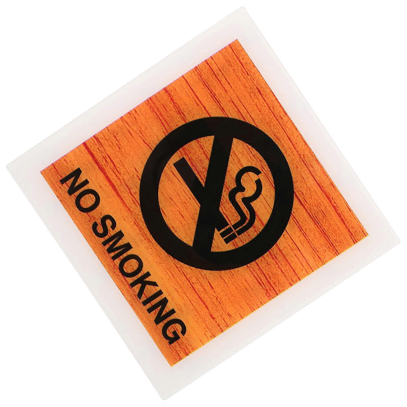 Brown Acrylic No Smoking Sign Board for Wall Use 5Pcs Indicator Set