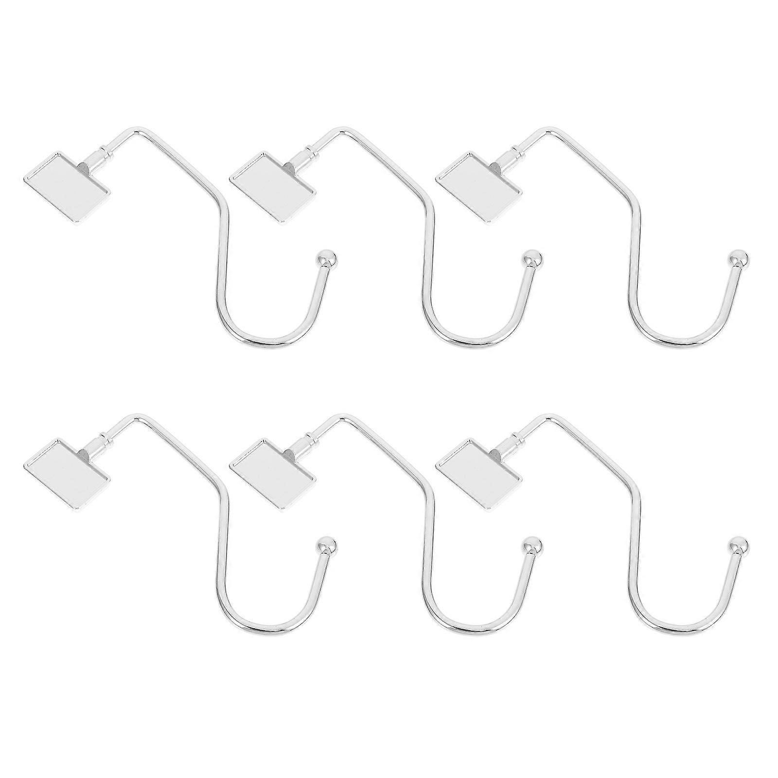 6Pcs Silver Iron Handbag Hangers for Home Use Table Hooks