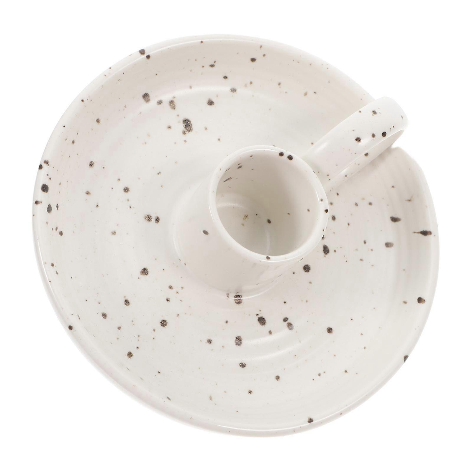 Ceramic Stick Incense Holder for Burning 2Pcs White Tray with Convenient Handle