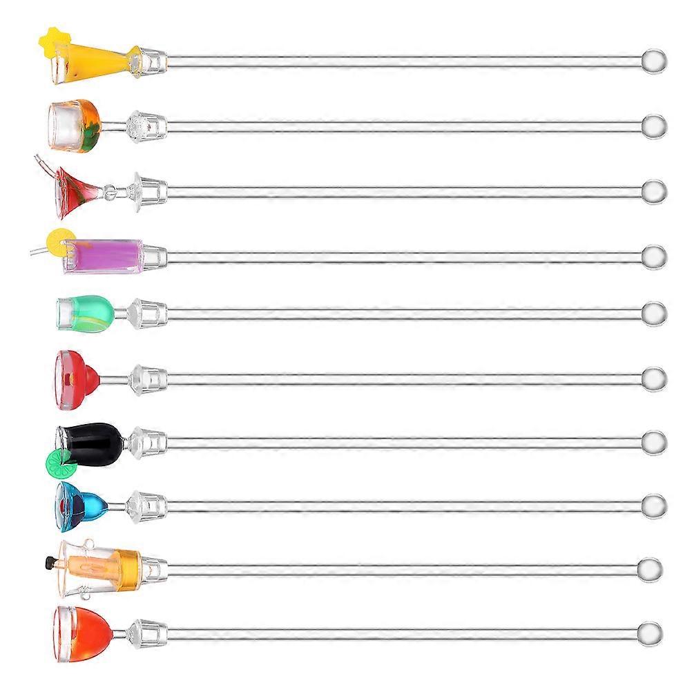 Reusable Swizzle Sticks Professional Household Bar Swizzle Sticks Assorted Decoration 10Pcs