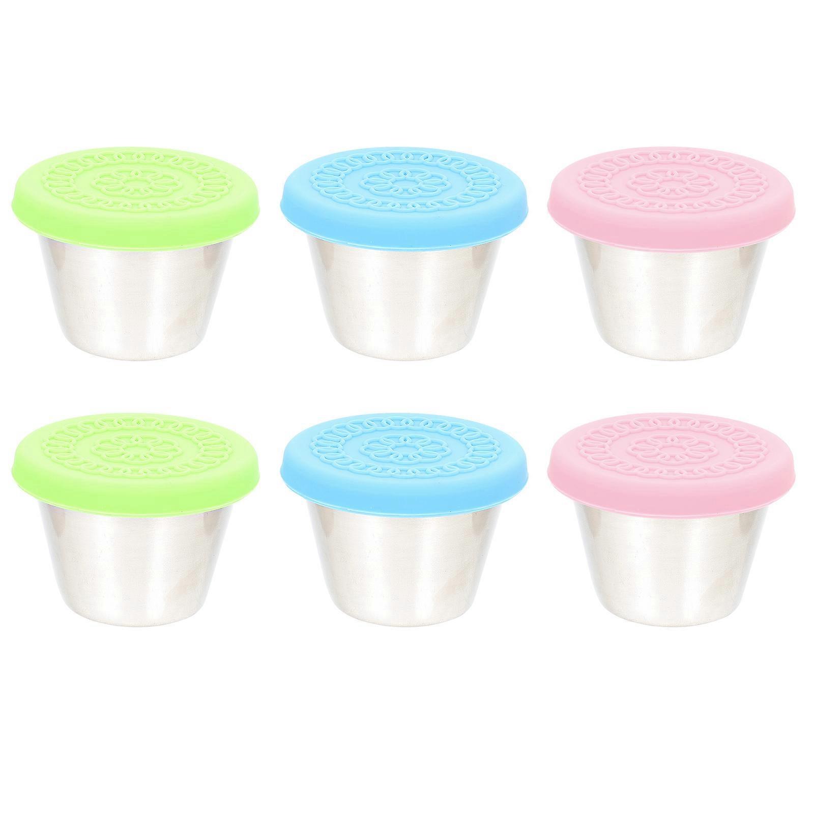 Stainless Steel Salad Dressing Container with Silicone Lid for Storage 30Pcs