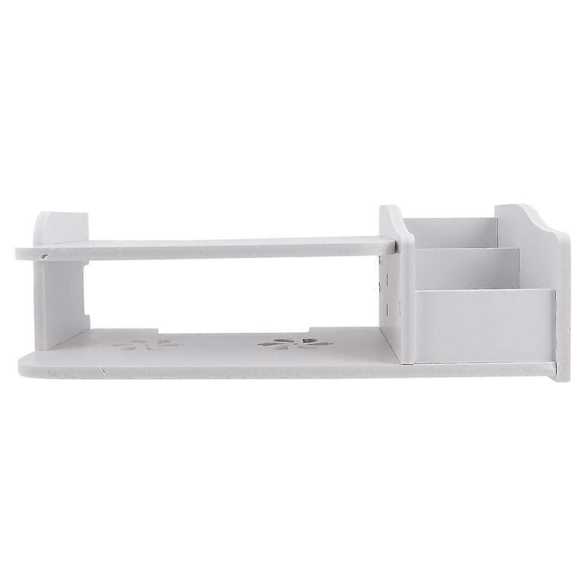 Wall Bracket Rack For Organizing Remotes And Devices In Living Room Or Office 2Pcs White