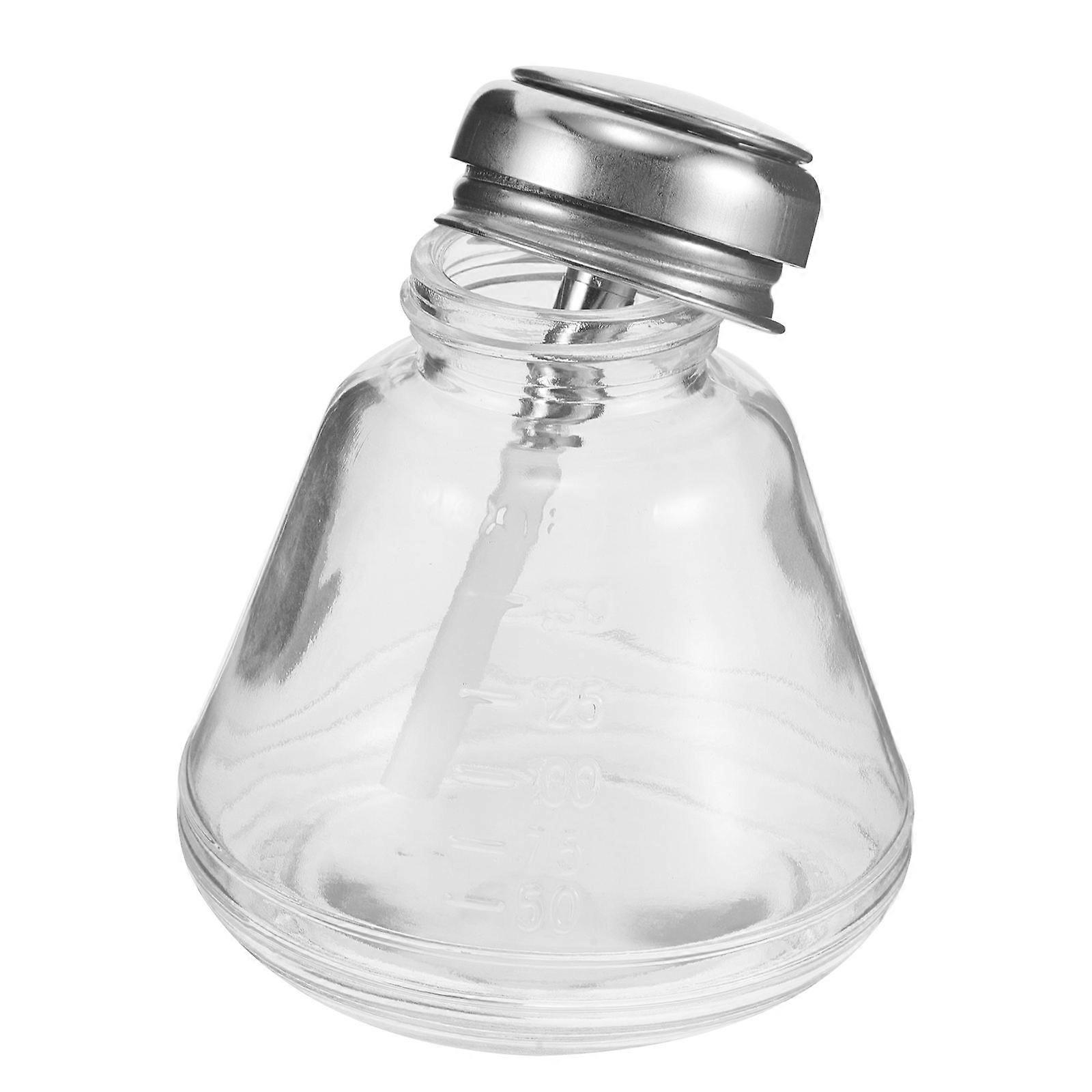 Nail Polish Remover Bottle With Flip Cover Glass Dispensing For Professional Salon Use Transparent 1Pack