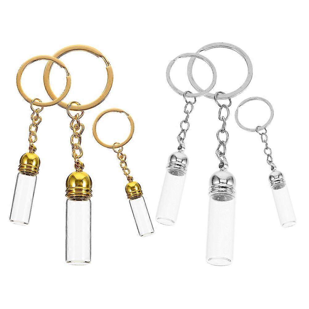 Glass Vial Keychain for Mini Storage with Metal Caps 18Pcs Pack