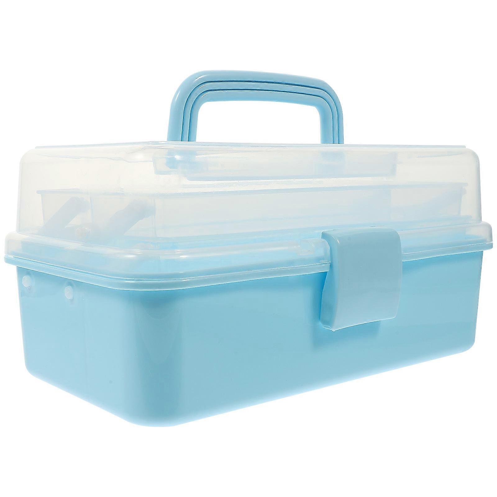 Plastic Storage Case Painting Tool Storage Box Kids Toys Folding Design 25.50X14.00X7.00Cm Multi-Functional 1Pack