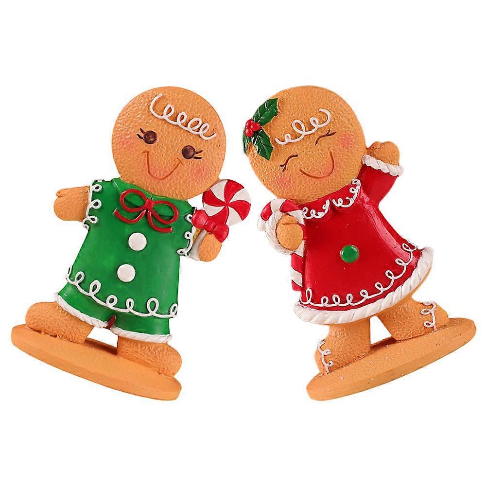 Xmas Gingerbread Man Table Centerpiece 6 Pcs Gingerbread Man Shape Decoration Home Decoration Assorted Color Cute Design
