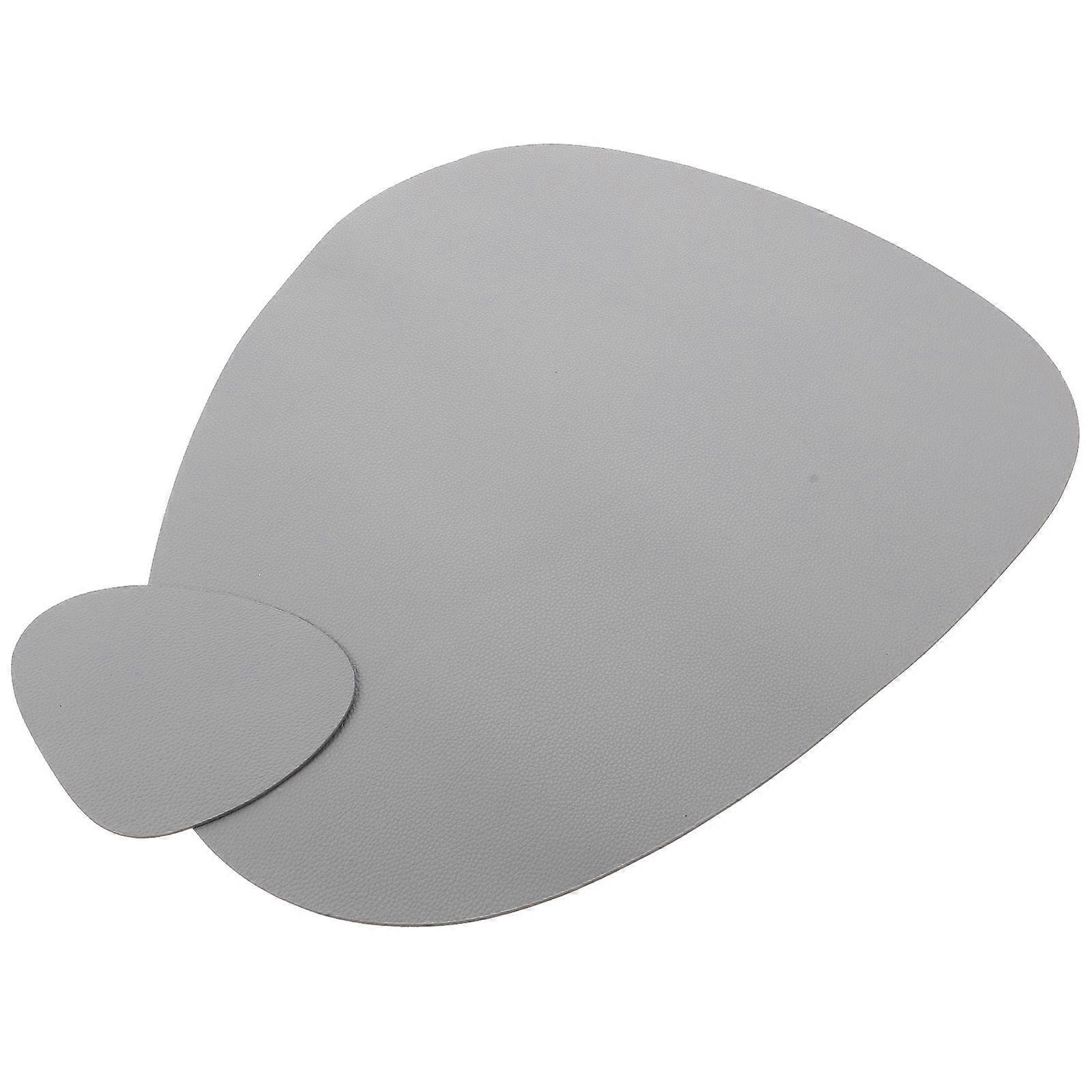 3 Sets Of Convenient PU Place Mats For Dining Table Use With Rustic Style Grey Color Heat Insulation And Decoration