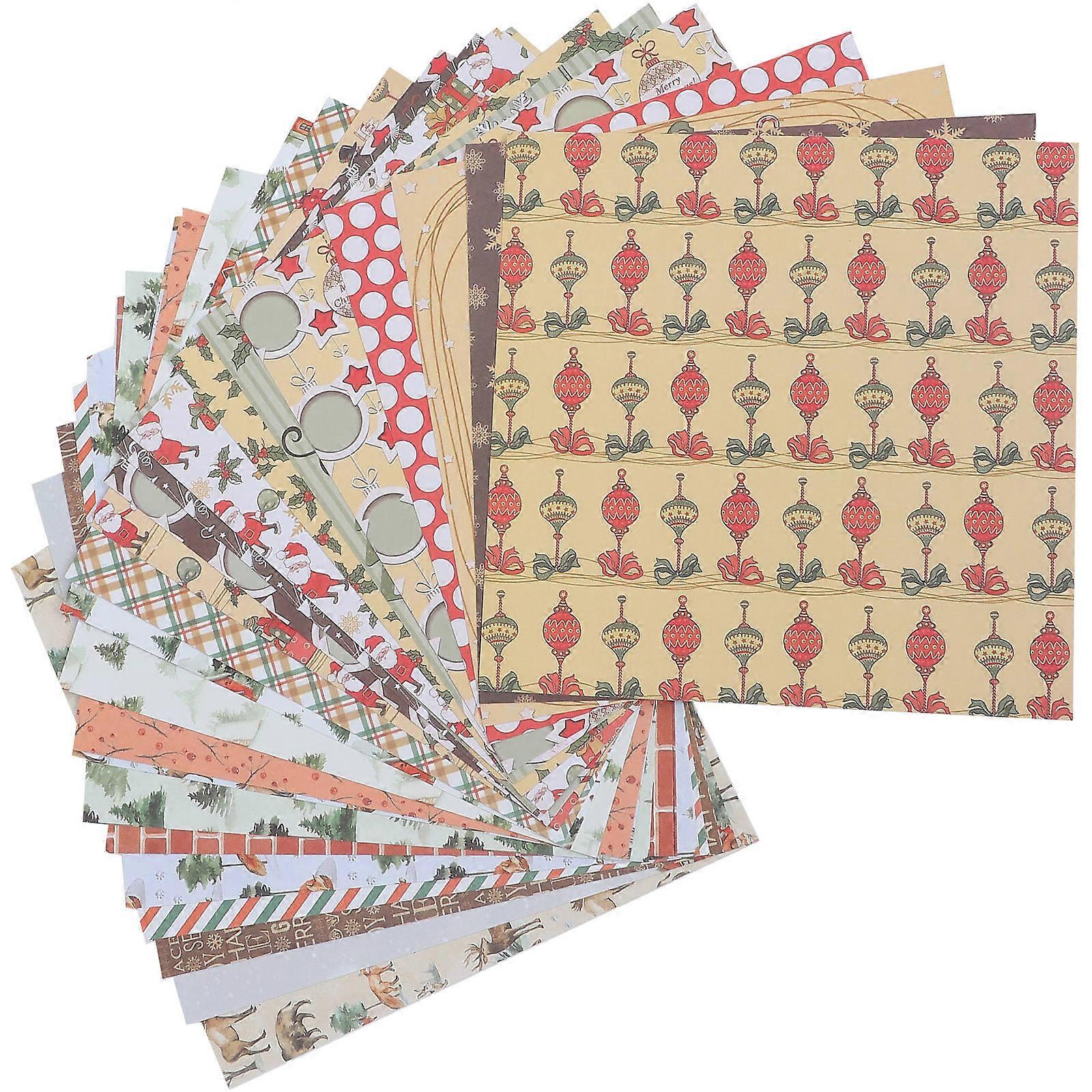 Christmas 48 Sheets Square Scrapbook Planner Papers Suitable For Notebooks Diaries Laptops Gifts Decoration