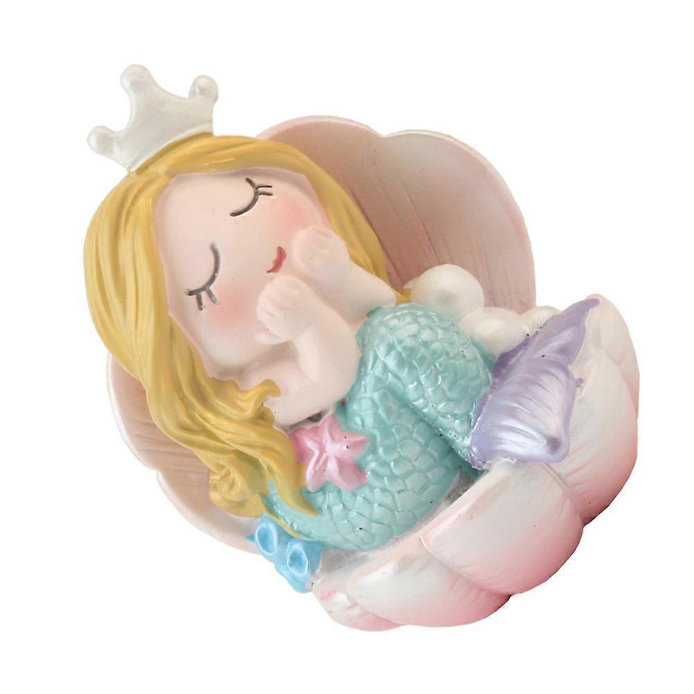Mini Mermaid Topper 2Pcs for Cake Decoration with Colorful Resin