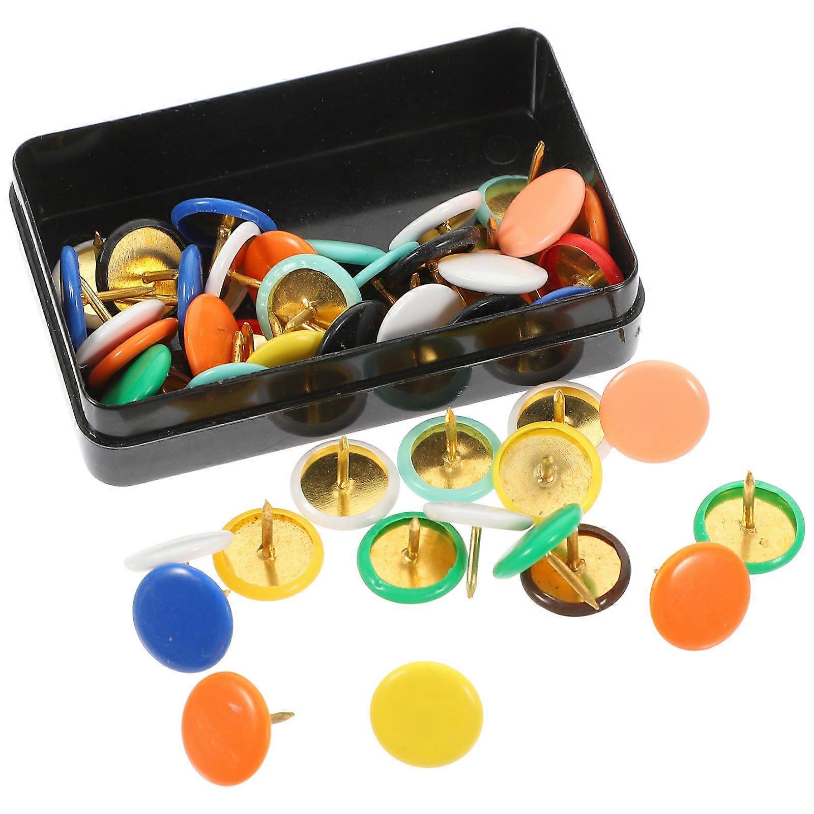 Assorted Color Pushpins For School Use 500 Pcs Practical Round Head Nail Set