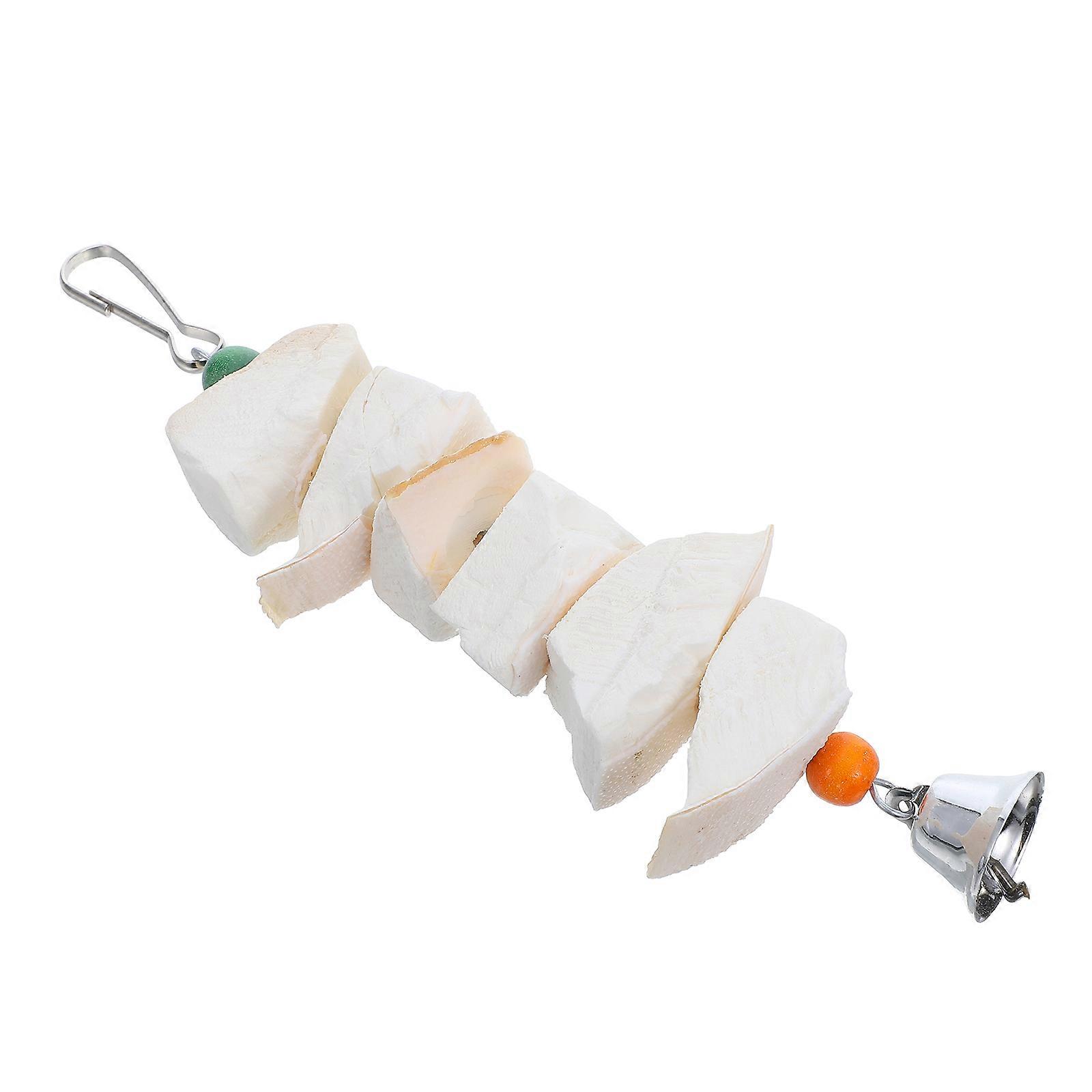 Hanging Parrot Toy Cuttlebone Bird Biting Chew Toy Foraging 3Pcs