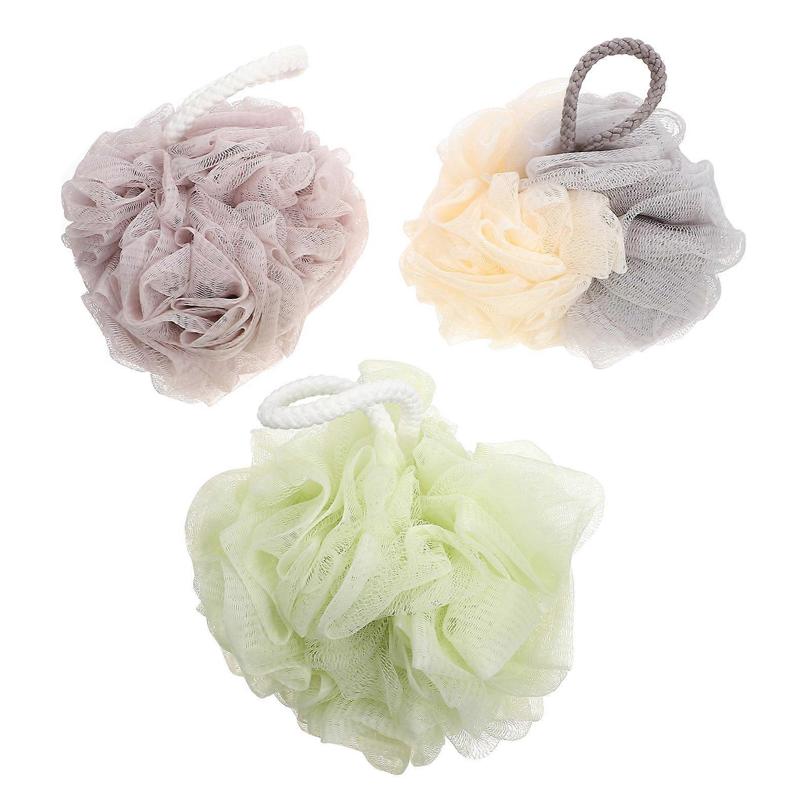 Bath Scrubber Supple Bathing Scrubber for Bath 3Pcs Mixed Color