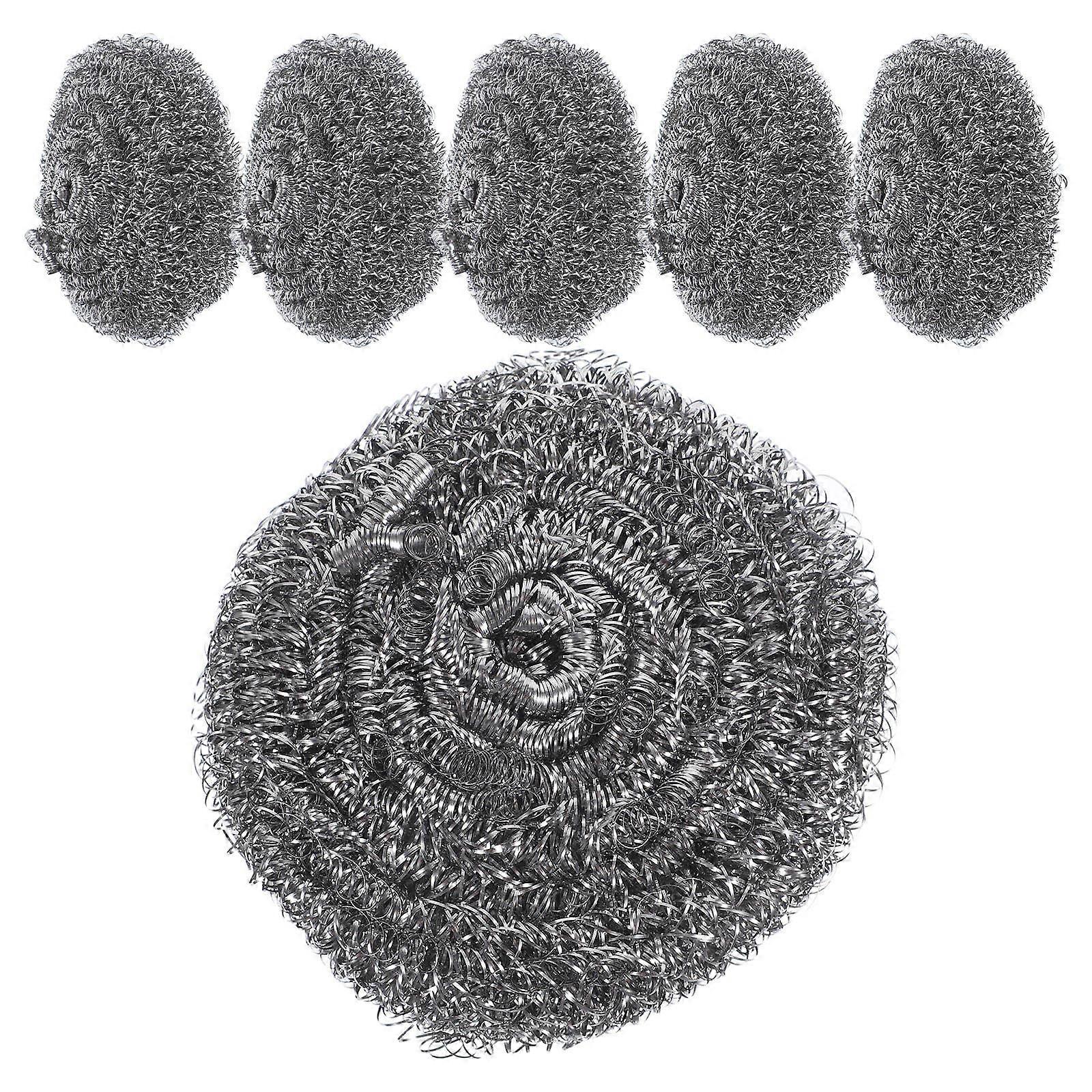 Metal Scrubber Pot Cleaning Brush for Kitchen Use 12Pcs Silver