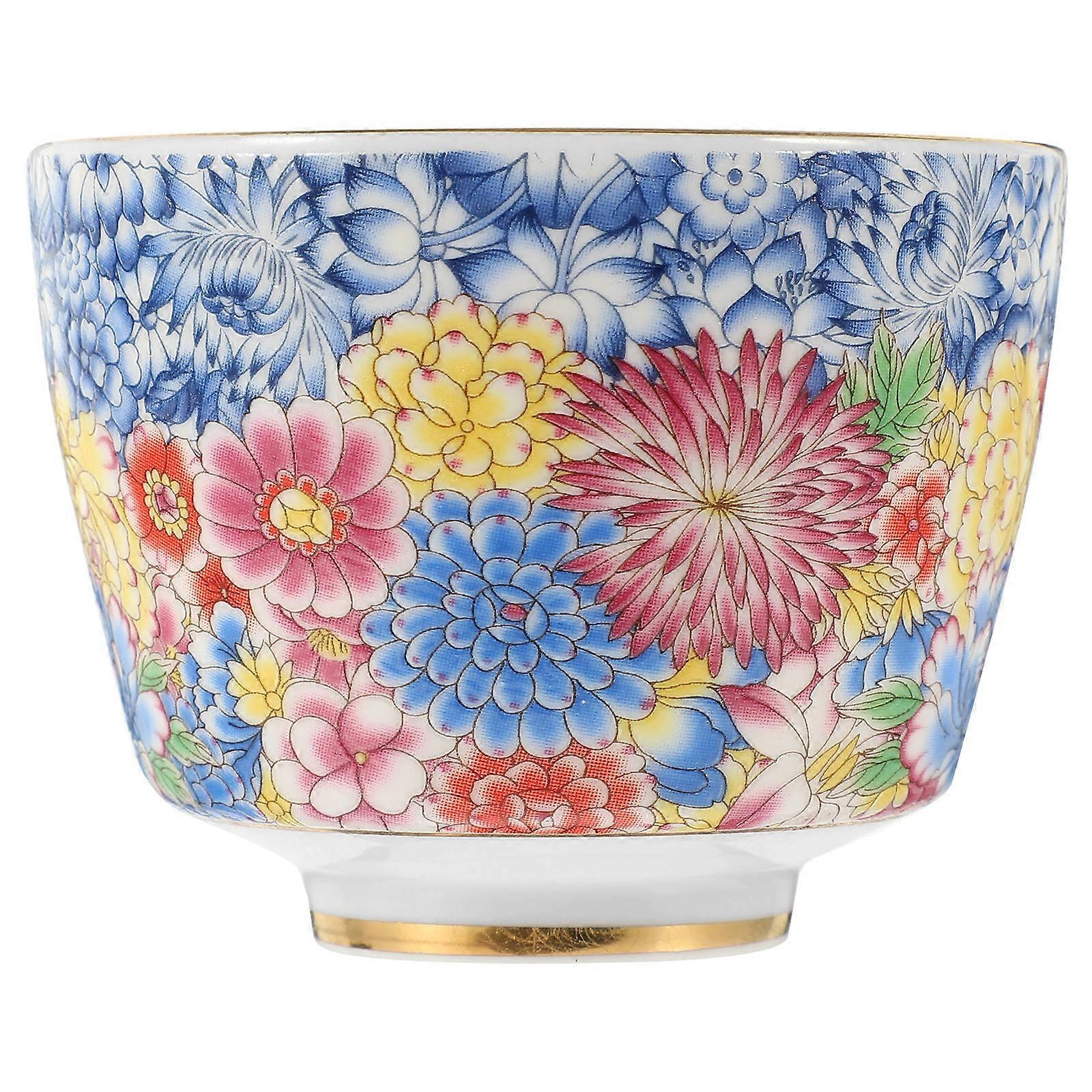 4Pcs Multi Ceramic Tea Cup Square Shape For Tea Ceremony Relaxing Retro Style For General Consumers