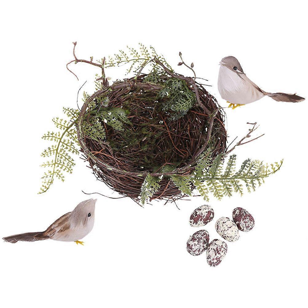 Decorative Bird Nest Rattan Bird Nest Ornament for Decoration 3Sets